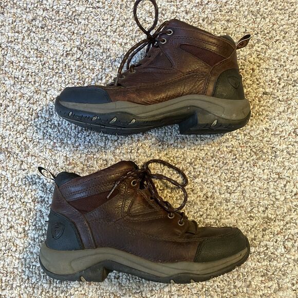 Ariat Women Leather Shoes Size 7 B 70063 ATS Terrain Hiking Endurance Boot Brown - Picture 3 of 13
